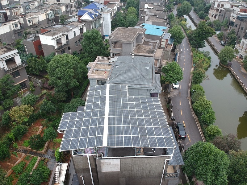 [别墅光伏阳光房]湘潭别墅高端定造绿色节能阳光房屋顶项目28.16KW项目